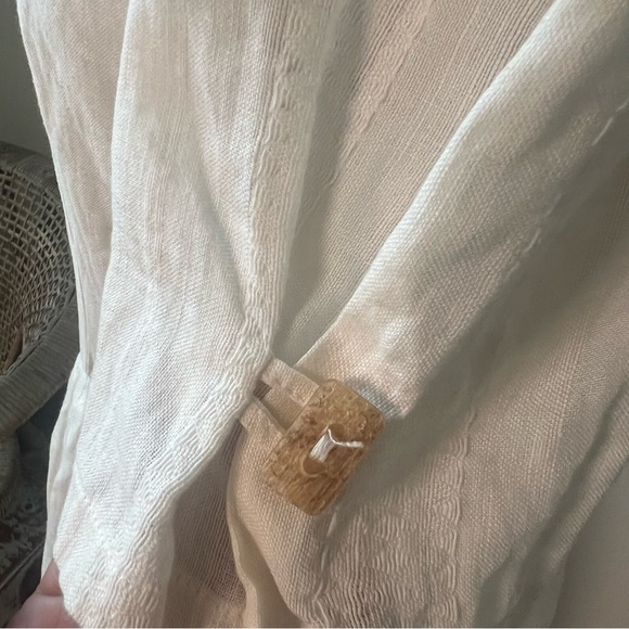 Giesswein vintage 100% cream linen boho dress size 8 - Picture 5 of 14